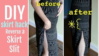 SKIRT HACK How to Reverse a Slit Easy Sew [upl. by Nahem]