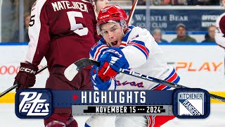 Game Highlights  Petes vs Rangers  Nov 15th 2024 [upl. by Lau613]