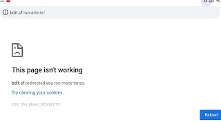This page isnt working Web redirected you too many timesTry clearing your cookies problem fixed [upl. by Assira]