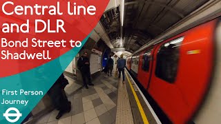 London Underground First Person Journey  Bond Street to Shadwell via Bank [upl. by Annazor639]