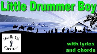 Little Drummer Boy  Christmas song with Lyrics and Chords [upl. by Atsiuqal]