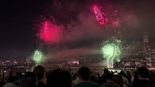 July 4th Fireworks display 2023 from Jersey City over New York City World Trade Center [upl. by Veejar]