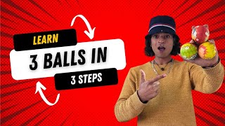 HOW TO JUGGLE 3 BALLS learn to juggle 3 balls  beginner tutorial [upl. by Niven827]