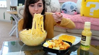 SHRIMP FETTUCCINE ALFREDO MUKBANG MESSY EATING [upl. by Nivle375]