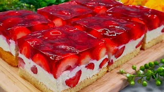 🍓🍓Der berühmteste Sommerkuchen der auf der Zunge zergeht Unglaublich leckerer Kuchen in 15 Minuten [upl. by Aitra]