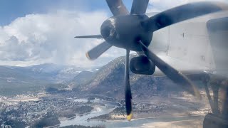 Dash 8 Q400 Onboard Landing  West Kootenay Regional Airport CYCG [upl. by Armando512]