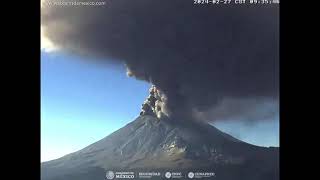 Ash Pours From Popocatepetl Volcano [upl. by Suryt]