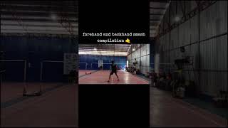 Forehand and backhand smash compilation Follow me on Tiktok Coach Lyle  jlyleqt badminton reel [upl. by Adnowal]