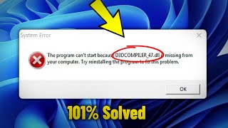 D3DCOMPILER47dll is Missing  Not Found in Windows 111087  How To Fix Error D3DCompiler 47 dll [upl. by Tasia]