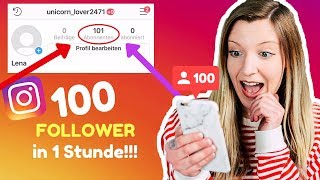 Schnell INSTAGRAM Follower bekommen  GRATIS 100 Follower in 1 Stunde Live Experimentl Kathinska [upl. by Aizatsana]