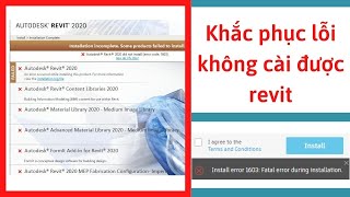 Khắc phục lỗi Installation incomplete khi cài revit  Lỗi error code 1603  Lỗi không cài được revit [upl. by Acinoryt]