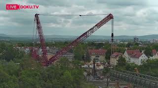 Große Pflugfelder Brücke Kornwestheim  Zeitraffer vom Aushub der beiden ersten Segmente [upl. by Calder]