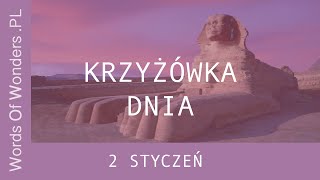 WOW Krzyżówka Dnia 2 Styczeń  Odpowiedzi Words Of Wonders [upl. by Conant]