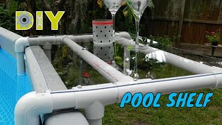 HOW TO BUILD a DIY POOL SHELF for an ABOVE GROUND POOL [upl. by Anawqahs587]