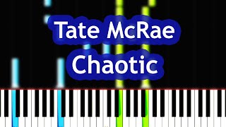 Tate McRae  Chaotic Piano Tutorial [upl. by Orips665]