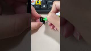 Drawing Monster energy logo on the keyboard shorts diy art tiktok trending [upl. by Eedyak408]