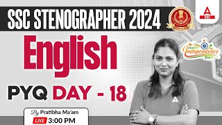 SSC Stenographer 2024  SSC Steno English By Pratibha Mam  Previous Year Questions 18 [upl. by Yasdnil]