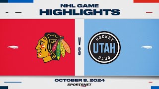 NHL Highlights  Utah HC vs Blackhawks  October 8 2024 [upl. by Hyde]