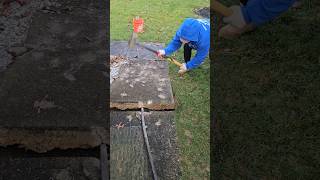 how to break concrete with sledgehammer [upl. by Enilemme]