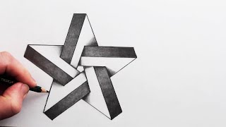 How to Draw An Impossible 3D Star Narrated Step By Step [upl. by Kosak]