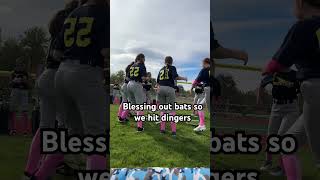 Blessing our bats so we hit dingers 🥎🏏softball dingers bats blowup [upl. by Bushore933]