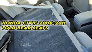 HONDA CIVIC 20062011 Fold Down Rear Seats Flat [upl. by Waldack462]