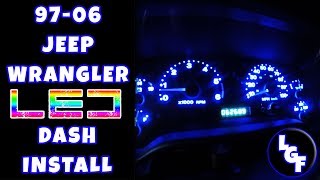 Jeep Wrangler LED Dash Install HD  1080p [upl. by Aleda]