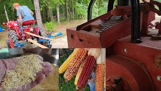 1940 Meadows GRIST MILL and 1950 Farmall CUB TRACTOR [upl. by Lawan]