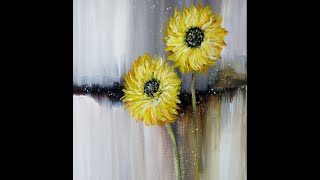 Easy Acrylic Painting SunflowersEinfach Malen SonnenblumenAcrylfarbenV319 [upl. by Arolf]