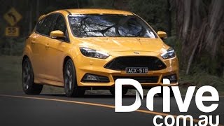 2015 Ford Focus ST First Drive Video Review  Drivecomau [upl. by Alracal]