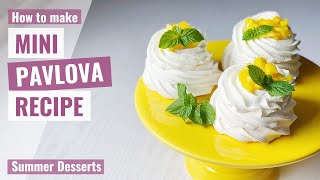 MINI PAVLOVA RECIPE  Pavlova Dessert  Single Serving Pavlova  Mini Pavlova Nests [upl. by Zacarias869]