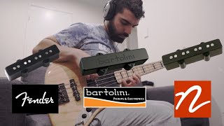 Jazz Bass Pickup Comparison NordstrandFenderBartolini [upl. by Latsyek]