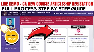 live Demo   CA Articleship Registration process  ICAI Articleship Registration Process Full Guide [upl. by Issak]