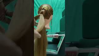 1 min easy ponytail and braid hairstyle tuoterial utubeshorts braidstyles shortvideo hairstyle [upl. by Teresina]