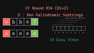 D Non Palindromic Substrings in 10 Easy Steps  Codeforces Round 934 Divison 2 [upl. by Platt]