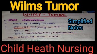 Notes of Wilms Tumor in Child Health Nursing Pediatrics in Hindi Bsc Nursing [upl. by Francis]