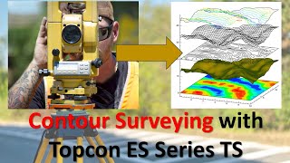 How to do contour surveying with the Total Station  Topcon ES series [upl. by Pulcheria]