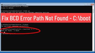 Fix Windows 1110 BCD Errors Path Not Found  C\boot Solved [upl. by Atterehs]