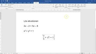 Skriva matematik i Word  Del 1 Enkla grejer [upl. by Armmat]