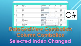 C Data Grid View  Combo Box Selected Index Changed Event Handler  2024 [upl. by Zales]