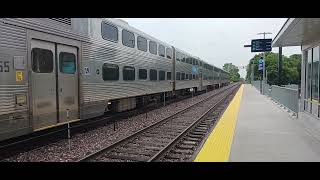 Metra trains at the New Peterson Ridge station 2 [upl. by Artenra379]