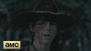 The Walking Dead 6x09  Carl Loses His Eye Scene [upl. by Attolrahc]