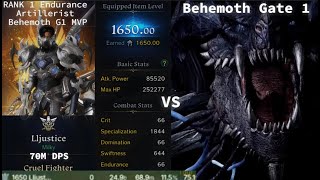 Lost Ark RANK 1 Endurance Artillerist 1650 NO GRUDGE 70M DPS Behemoth With NEW META BUILD [upl. by Olinde267]