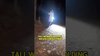 WOMAN RUNNING AT PPL WOTH AXE😳🤯‼️ [upl. by Ellenej]