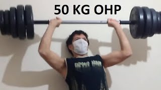 Overhead Shoulder Press 50kg One Rep Max Personal Record [upl. by Daye]