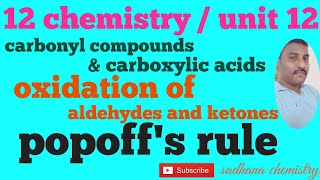 12th chemistry popoffs rule in tamil oxidation of aldehydes and ketonesunit 12 [upl. by Elolcin756]