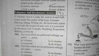 Top Most Repeated Science Class 8 MCQs About Voluntary And Involuntary Actions•General Science MCQs [upl. by Sirehc]