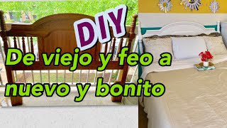 Transformación de viejo y feo a nuevo y bonito DIY pintando cabecera de cama [upl. by Mort146]