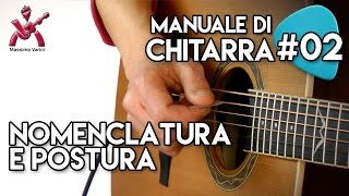 Lezione 02  imbracciamo la chitarra  nomenclatura e postura Manuale di Chitarra nuova edizione [upl. by Pillow]