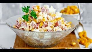 САЛАТ с Колбасой Как приготовить вкусный салат [upl. by Aroel]